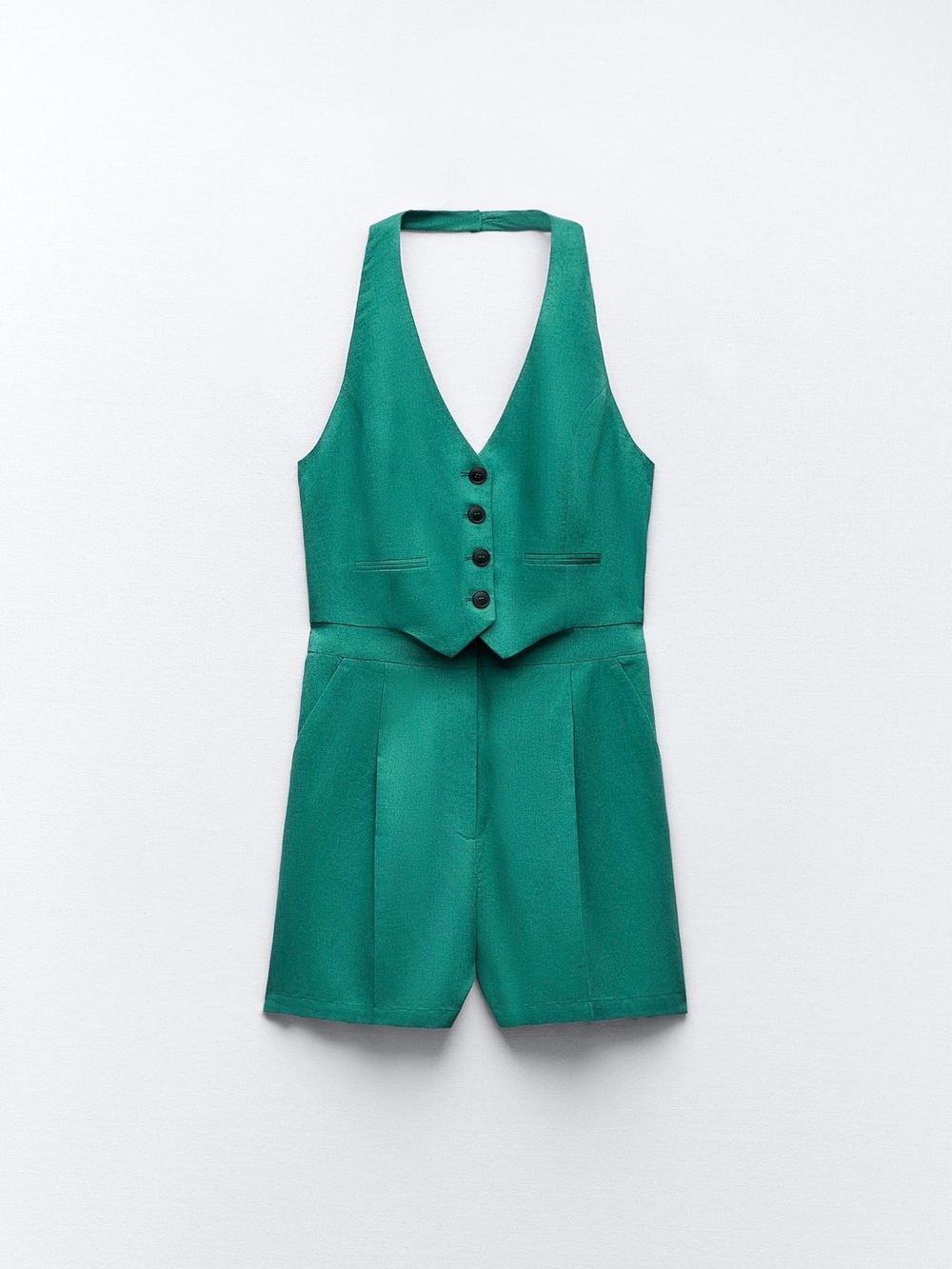 Zara linen blend halter romper size:small